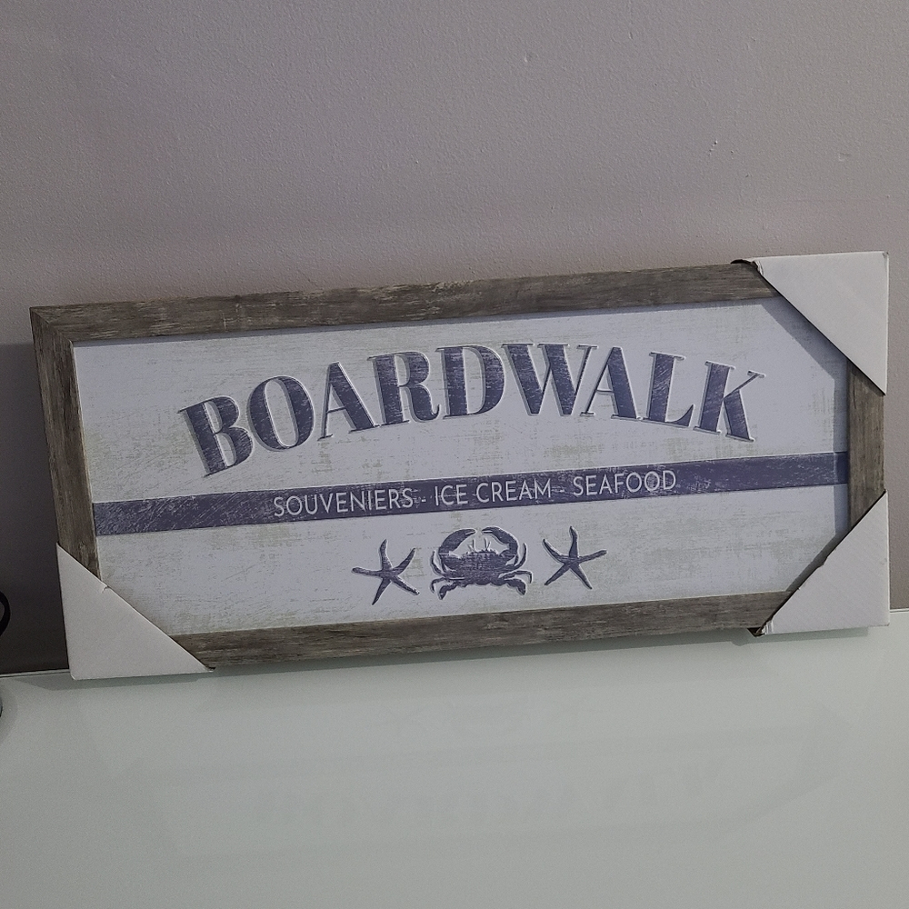 White Plastic Framed Coastal Resin Print